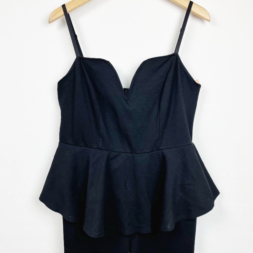 Charlotte Russe Plus Black Sleeveless Peplum Jumpsuit - Picture 3 of 5